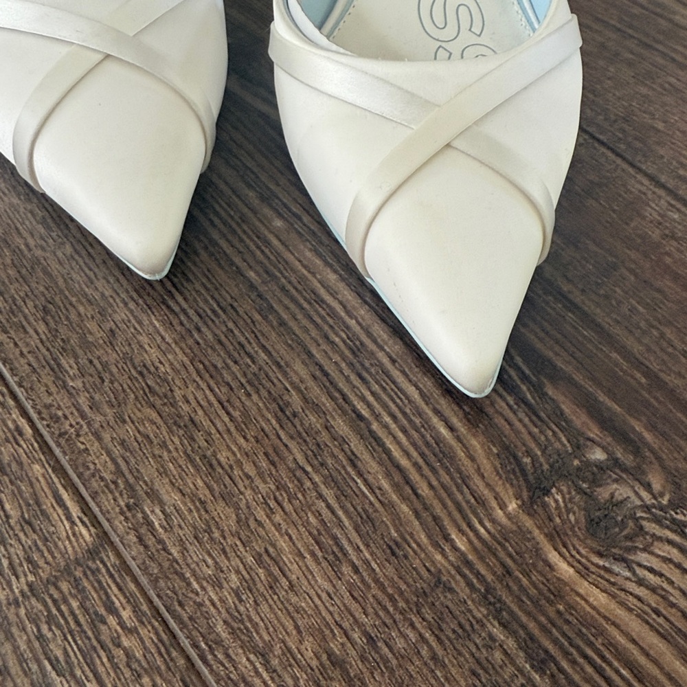 Express White Slingback Heels - Picture 3 of 6
